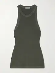 [James Perse] James Perse - Ribbed Stretch-supima Cotton Tank - Gray green - 1 1 Green