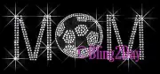 SOCCER MOM RHINESTONE IRON ON TRANSFER HOT FIX BLING