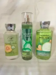 Bath & Body Works Cucumber and Melon 3pc Set Body Lotion Shower Gel Spray Mist