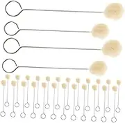 KICHOUSE 60pcs Wool Daubers Tool: Wool Daubers Ball Brush Metal Handle Soft Applicator Tool for Furniture and Car Interiors Easy Maintenance