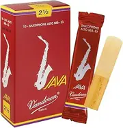 Vandoren Java 2.5 Alto Saxophone Reed Set of 10, Red Green