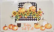 MEMORY FOAM CUSHIONED BATH MAT(18"x30") PUMPKINS,HAPPY FALL Y'ALL, Harvest Homes