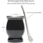Yerba Mate Gourd Set Double-Wall Stainless Steel Mate Tea Cup and Bombilla S-va