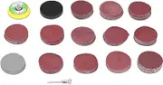 Respicefinem 133Pcs Sandpaper Disc Kit for Grinding and Polishing Metal Non Metal Wood Rubber Leather Plastic Stone Glass with 13 Kinds of Grit 2in Sandpaper Discs High Grinding