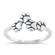 Adorable Sterling Silver .925 Cat Dog 4 Paw Print Ring Sizes 4-10