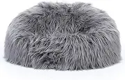 UYSOFRCV Big Bean Bag Sofa Cover Without Filling, Long Plush Lazy Recliner Furniture Soft Beanbag Chair for Adult Teen Children Perfect Lounge or Gaming Chair,Gray