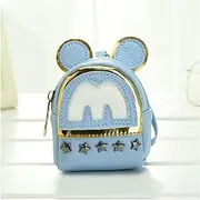 [Mgiahekc] Coin Purse for Women Cute, Rivet Mini Schoolbag Keychain Pendant, Which Can Be Hung on The Outside of The Backpack,Blue