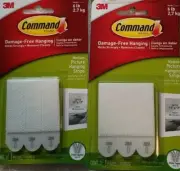 (2) Packs of 3 COMMAND 3M Medium Damage Free Picture Hanging Strips Holds 6 lbs