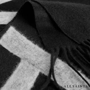 【ALLSAINTS】RAE LOGO 羊毛圍巾Black WV506Z