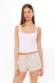 [Supré] Supré - Henley Relaxed Linen Short - Natural 16 NATURAL