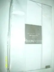 Avonhome 70" Round NEW Style Lab 100% Polyester White w white stripes