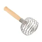 Wood Handle Spring Egg Whisk Hand-held Egg Mixer Spiral Egg Beater Flour