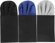 [FOMIYES] 3pcs Pre-folded Pocket Handkerchiefs For Men Classic Solid Color Suit Pocket Squares For Weddings Business Meetings Social Events