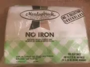 Vtg NOS FULL Flat Sheet Meadowbrook Luxury Muslin No Iron Green Plaid 81x104