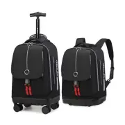 Rolling Backpack with 4 Detachable Wheels 18 Inch Wheeled Laptop Backpack for...