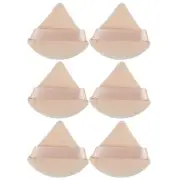 6 Pcs Loose Powder Puff Face Soft Triangle Puff Blender Beauty Makeup Tool Beige
