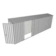 Build-a-Shed 0.8 x 6 x 2m Hinged Door Tunnel Shed with Double Sliding Side Doors - Zinc