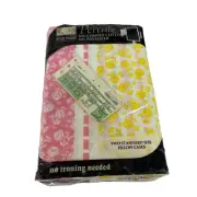 Montgomery Ward Style House Percale Two Pillow Cases Floral Pink Yellow Barbie
