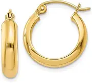 [Diamond2Deal] Women's 14k Yellow Gold Round Tube Hoop Earrings