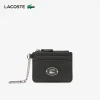 在飛比找momo購物網優惠-【LACOSTE】配件-掛鉤皮革卡片套零錢包(黑色)