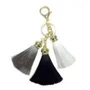 Ice Silk Tassel Pompom Car Keychain Handbag Key Ring BK