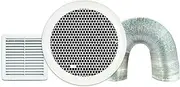 HPM Ceiling Exhaust Fan Kit with Duct and External Grille
