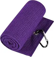 Golf Towel Towel of Small Golf Bags with Light Clips Support Comfortable Water Absorption Golf Cleaner, Purple