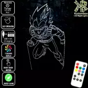 VEGETA DRAGON BALL Z 3D LED Battery USB Night Light 7 Colour Changing Room Lamp