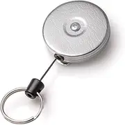 [KEY-BAK] Original Retractable Key Holder with a Chrome Front, Steel Belt Clip, and a Split Ring