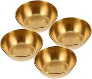 NOLITOY 4pcs Stainless Steel Sauce Bowls Stylish Dipping Containers for Soy Sauce Salad Dressing Vinegar Condiments Capacity for Home Restaurant Use