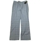 Alfani Slim Fit Dress Pants Mens 33x32 Light Blue Plaid Stretch NEW