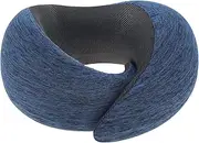 Quancru Travel Neck Pillow Airplane 360°U-Pillow Portable Memory Foam Sleeping Cushion Support Resting Car Road Trip Flight - Blue