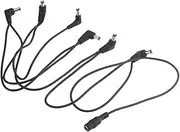 6 Ways Elect Chain Harn Cable Copper Wire for Guitar Effects Power Supply Adapter Splitter Black One Size
