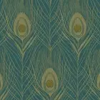 Absolutely Chic AS Creation Wallpaper Blue/Gold AS369712 Shiny Peacock Feather