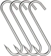 4 Pack S Meat Hooks Butchering – 10Mm 10 Inch Premium Stainless Steel Butcher Ha