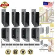 High-Strength Stainless Steel Stair Bracket Connectors for Deck Railing, 4 Pairs