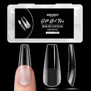 Modelones Coffin Nail Tips - 500Pcs Pre-shaped Half Matte Full Cover False Nails Gel Nail Tips Acrylic Press on Nails for Nail Extension DIY 10 Sizes