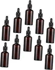 TOGEVAL 10Pcs Dropper Bottles Refillable Essential Oil Containers for Travel Lightweight and Durable for Medicine and Perfume Storage