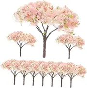 10pcs Architectural Tree Model Cherry Blossom Photo Prop Cherry Blossom Ornaments Cherry Blossom Decoration Simulated Cherry Blossom False Plants Faux Cherry Blossom Props