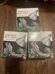 Bask-ing 75W Reread Halogen Heat Lamp for Reptile Terrarium E26/E27 Base 3Pack
