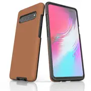 For Samsung Galaxy S10 5G Case, Armour Tough Protective Cover, Brown