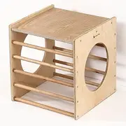 Kora Pikler Explore and Activity Play Cube Montessori Climbing Cube,Wooden Climbing Cube Ladder for Toddlers