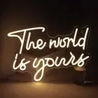 LUCUNSTAR Lucunstar The World Is Yours Neon Signs,Warm White Led Neon Light f...