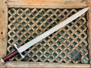 Medieval 30inch Knight Arming Sword-High Carbon Steel Blade with Leather Scabard
