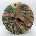 Memento Royale Berlini Glitter Ribbon Yarn #132 Toscana - Deep Red Green Gold
