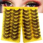 9 Pairs/set Fake Eyelashes Soft Dress Up Beauty False Eye Lashes Man-made Fibers