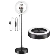 10" LED Ring Light Stand Phone Holder Foldable 5800K Dimmable For Makeup Live