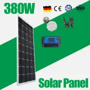 12V 380W Solar Panel Kit Mono Home Caravan Camping Charging USB 30A Controller