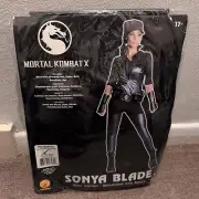 Mortal Kombat Sonya Blade Costume Adult Medium Size 6 To 10 New Cosplay