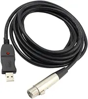 HAMPPLIES USB to XLR Microphone Cable Audio Connector Cord for Singing and Recording Noise Design Professional Performance Durable and Portable
